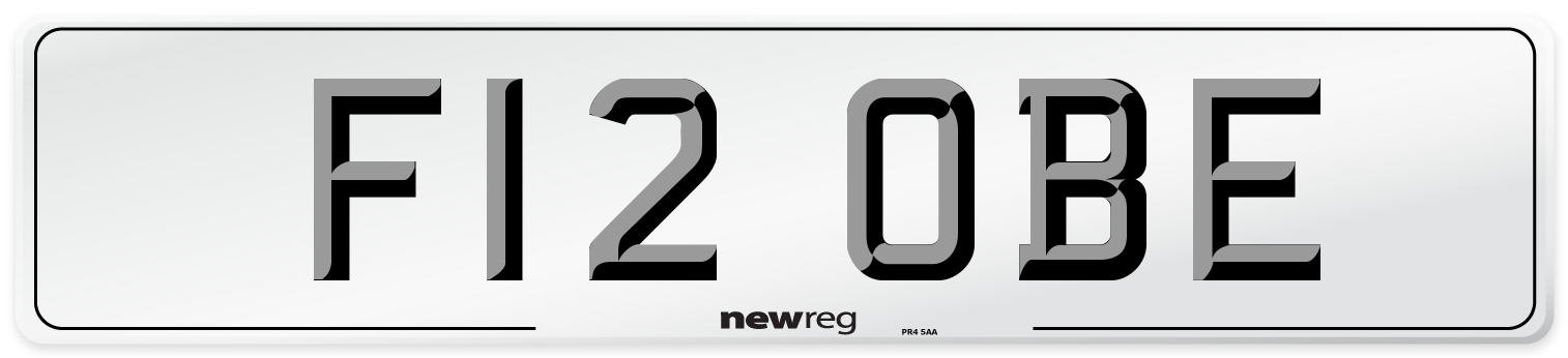 F12 OBE Number Plate from New Reg